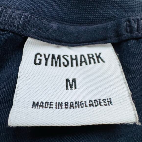 Gymshark Mens Apollo Navy Blue Long Sleeve Cotton Spandex Tee Shirt Medium - Picture 4 of 7